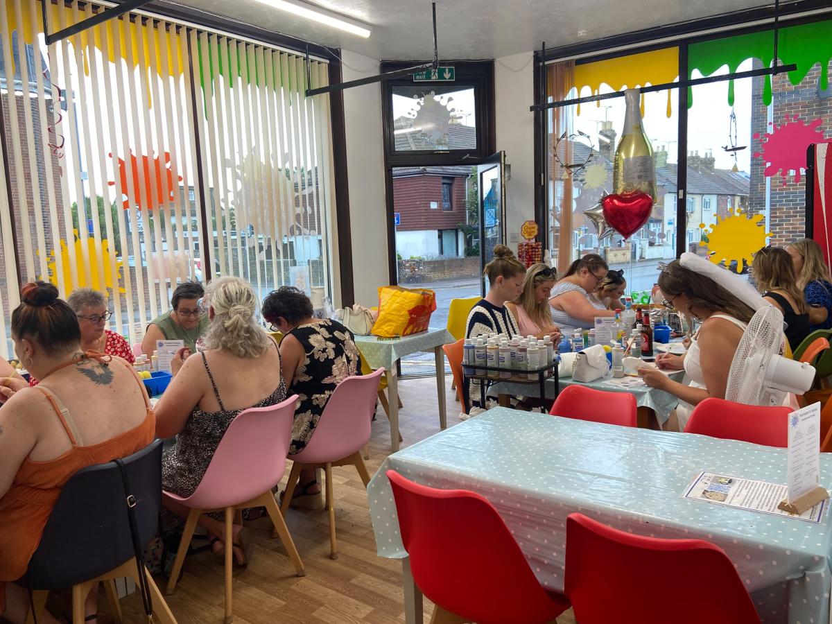 Adult evening pottery painting in kent