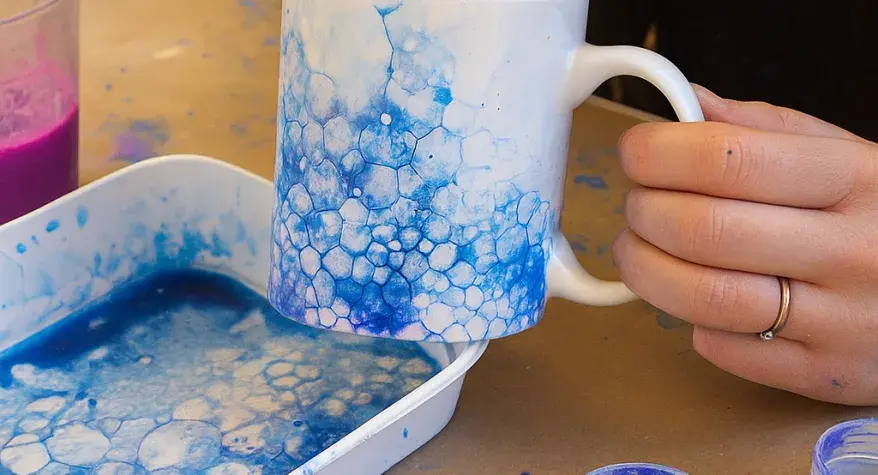 Bubble Painting on mug