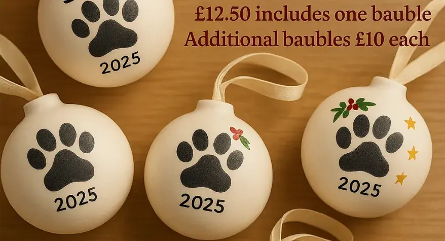 Dog Pawprint Bauble