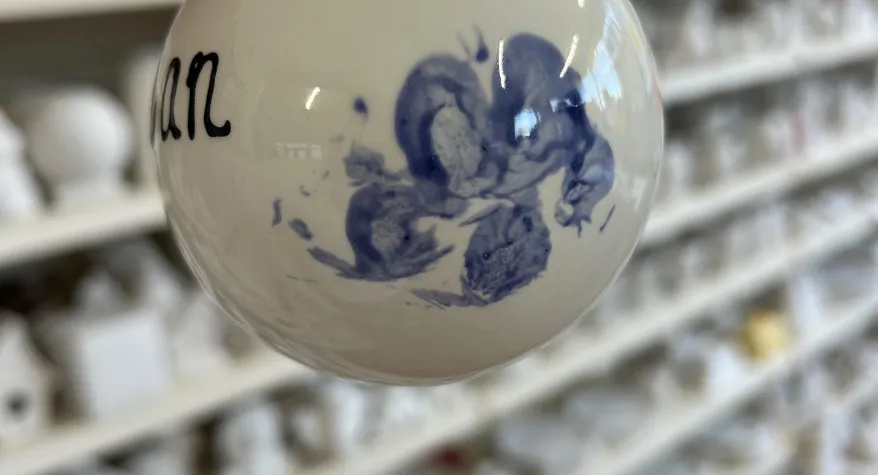 Dog paw print on bauble